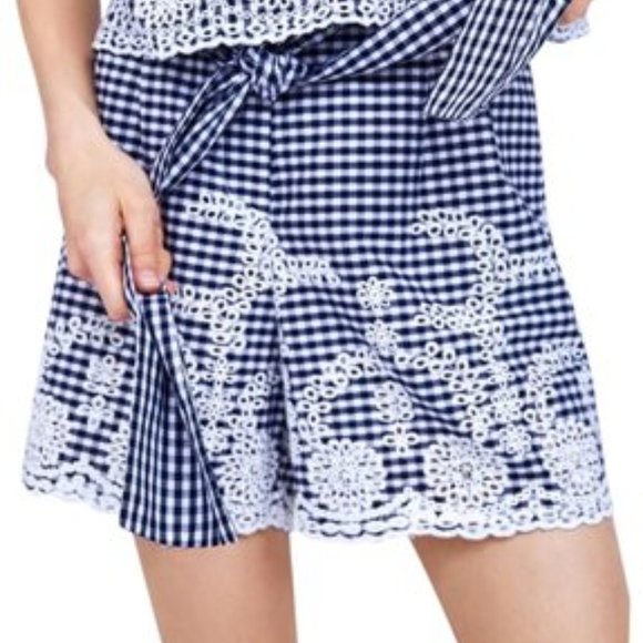 Zara blue and white embroided skort - Picture 2 of 6